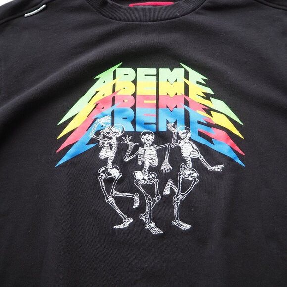 Preme Dancing Skelton Long Sleeve Streetwear Shirt Black / Multicolor Men's XXL - Picture 4 of 10